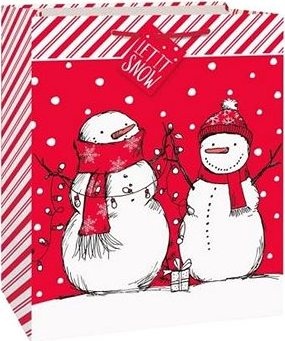 Vianočná darčeková taška so snehuliakmi – Vianoce –