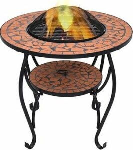 Mozaikový stolík s ohniskom terakotový